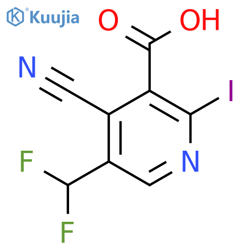 4-Cyano-5-(difluoromethyl)-2-iodopyridine-3-carboxylic acid structure