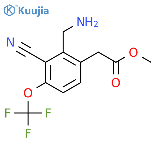 Methyl 2-aminomethyl-3-cyano-4-(trifluoromethoxy)phenylacetate structure