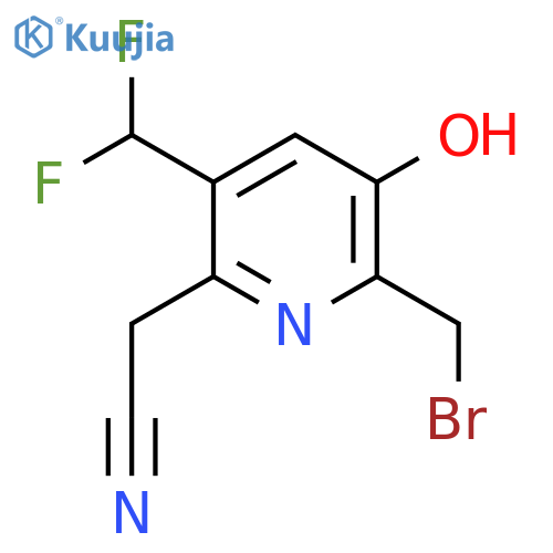 2-(Bromomethyl)-5-(difluoromethyl)-3-hydroxypyridine-6-acetonitrile structure
