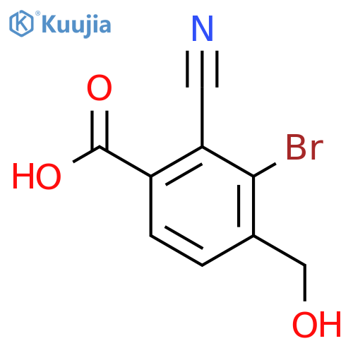 3-Bromo-2-cyano-4-(hydroxymethyl)benzoic acid structure