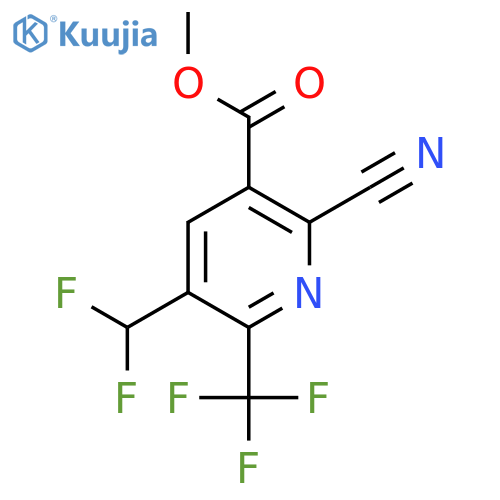 Methyl 2-cyano-5-(difluoromethyl)-6-(trifluoromethyl)pyridine-3-carboxylate structure