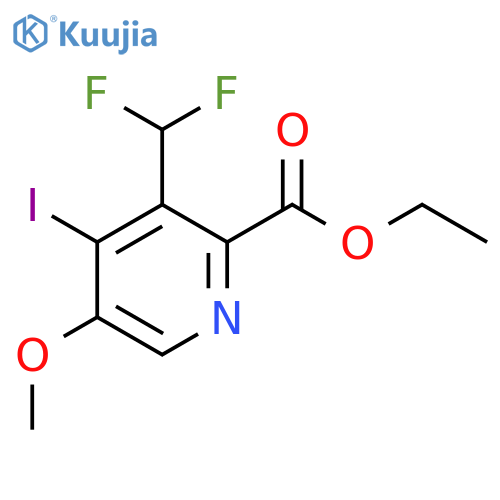 Ethyl 3-(difluoromethyl)-4-iodo-5-methoxypyridine-2-carboxylate structure