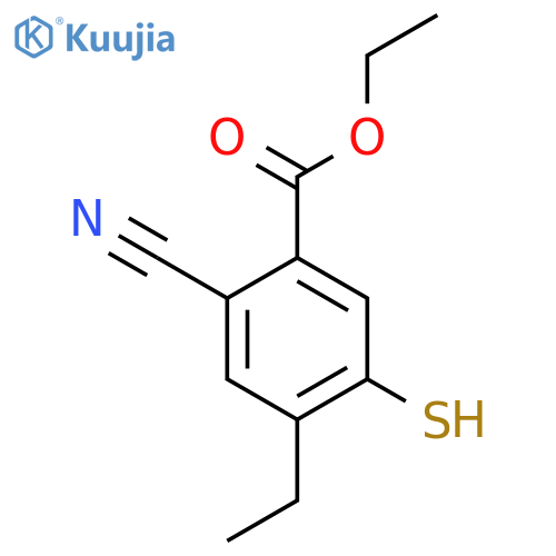 Ethyl 2-cyano-4-ethyl-5-mercaptobenzoate structure