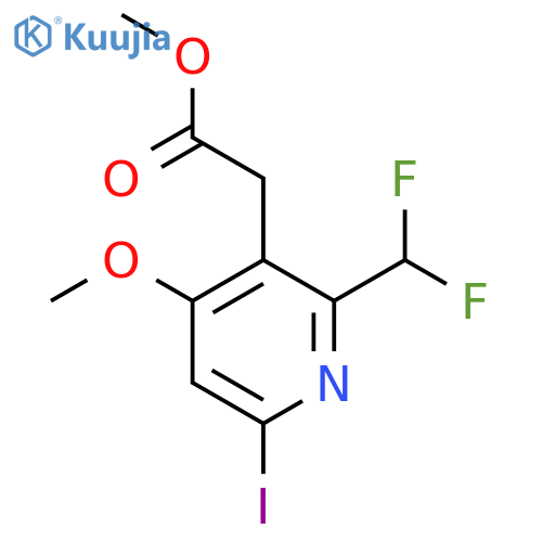 Methyl 2-(difluoromethyl)-6-iodo-4-methoxypyridine-3-acetate structure