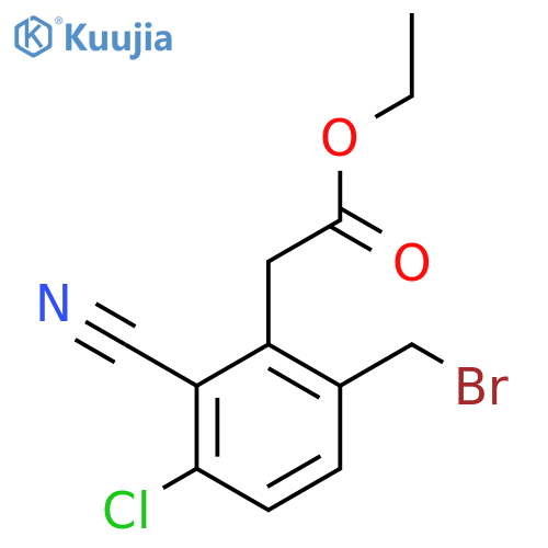 Ethyl 6-bromomethyl-3-chloro-2-cyanophenylacetate structure