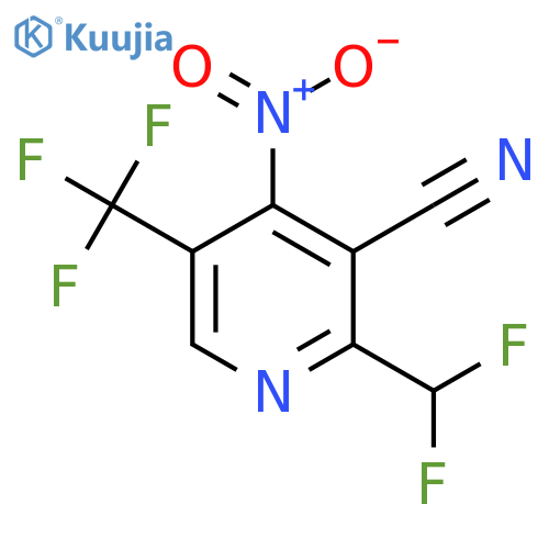 3-Cyano-2-(difluoromethyl)-4-nitro-5-(trifluoromethyl)pyridine structure