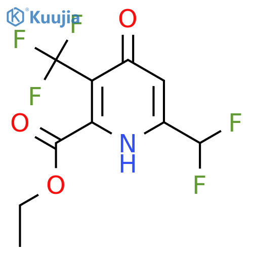 Ethyl 6-(difluoromethyl)-4-hydroxy-3-(trifluoromethyl)pyridine-2-carboxylate structure
