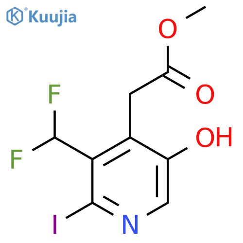 Methyl 3-(difluoromethyl)-5-hydroxy-2-iodopyridine-4-acetate structure