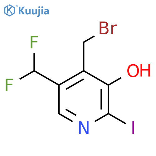 4-(Bromomethyl)-5-(difluoromethyl)-3-hydroxy-2-iodopyridine structure