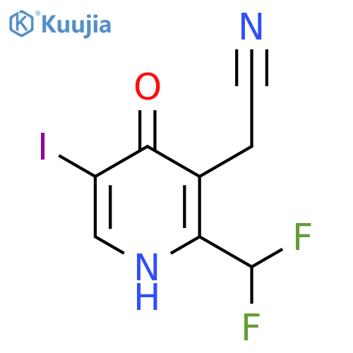 2-(Difluoromethyl)-4-hydroxy-5-iodopyridine-3-acetonitrile structure