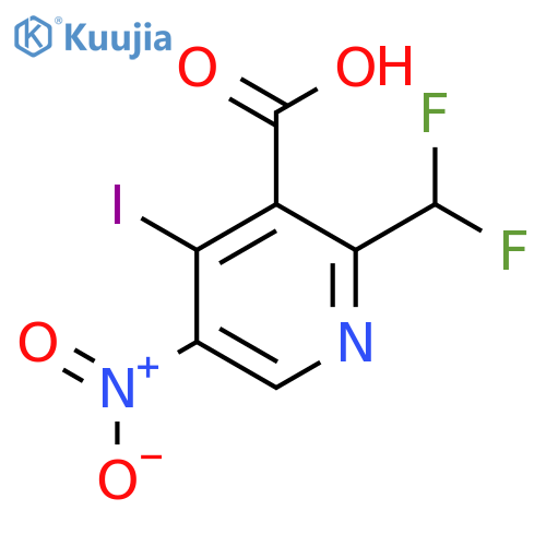 2-(Difluoromethyl)-4-iodo-5-nitropyridine-3-carboxylic acid structure