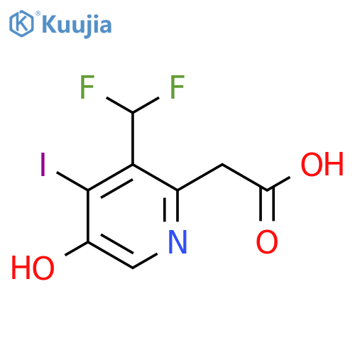 3-(Difluoromethyl)-5-hydroxy-4-iodopyridine-2-acetic acid structure