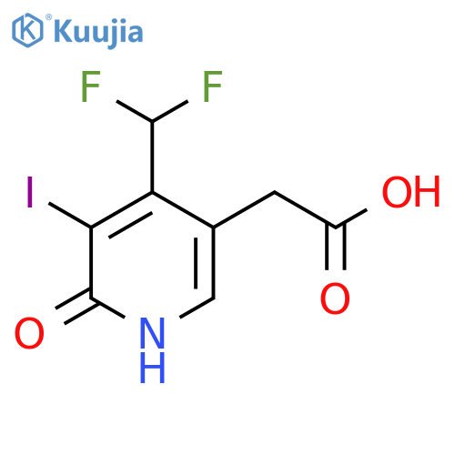 4-(Difluoromethyl)-2-hydroxy-3-iodopyridine-5-acetic acid structure