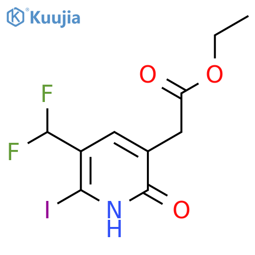 Ethyl 3-(difluoromethyl)-6-hydroxy-2-iodopyridine-5-acetate structure