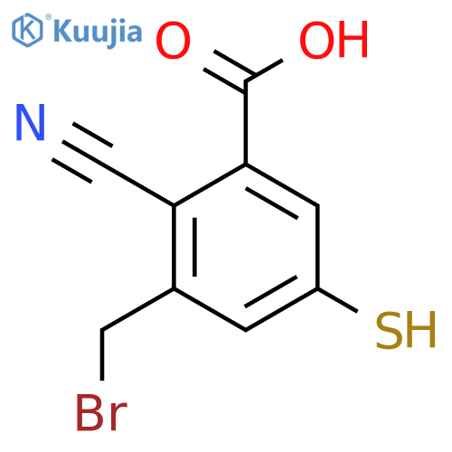 3-Bromomethyl-2-cyano-5-mercaptobenzoic acid structure