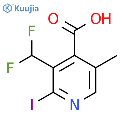 3-(Difluoromethyl)-2-iodo-5-methylpyridine-4-carboxylic acid structure