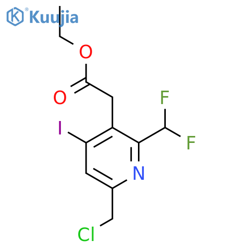 Ethyl 6-(chloromethyl)-2-(difluoromethyl)-4-iodopyridine-3-acetate structure