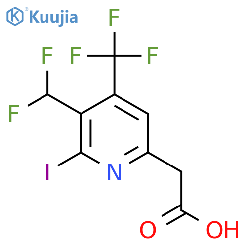 3-(Difluoromethyl)-2-iodo-4-(trifluoromethyl)pyridine-6-acetic acid structure