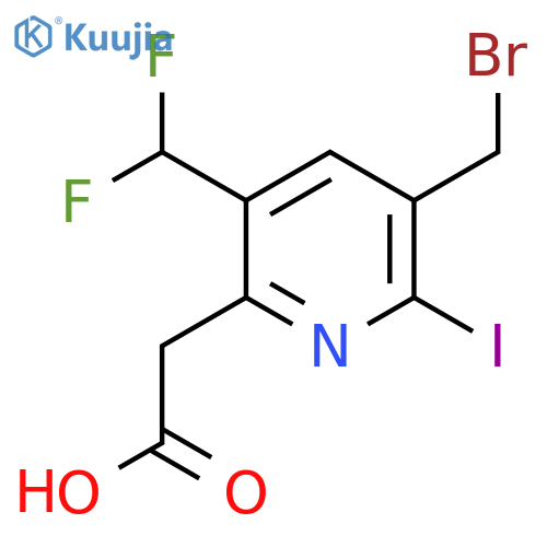 3-(Bromomethyl)-5-(difluoromethyl)-2-iodopyridine-6-acetic acid structure