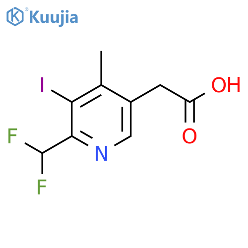 2-(Difluoromethyl)-3-iodo-4-methylpyridine-5-acetic acid structure
