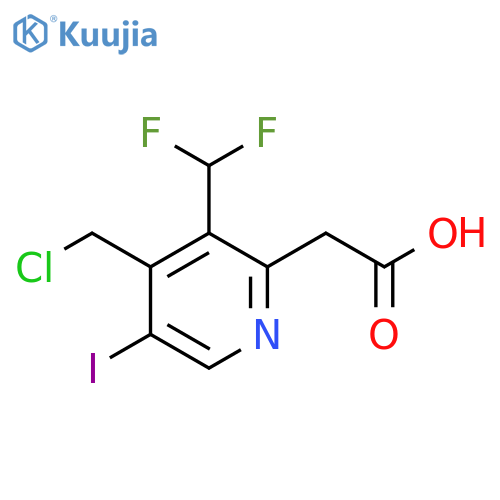 4-(Chloromethyl)-3-(difluoromethyl)-5-iodopyridine-2-acetic acid structure