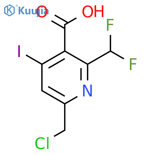 6-(Chloromethyl)-2-(difluoromethyl)-4-iodopyridine-3-carboxylic acid structure