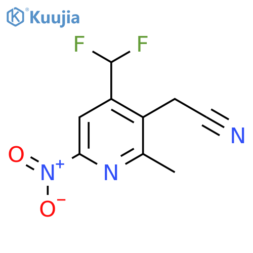 4-(Difluoromethyl)-2-methyl-6-nitropyridine-3-acetonitrile structure