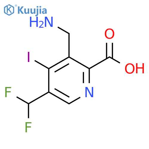 3-(Aminomethyl)-5-(difluoromethyl)-4-iodopyridine-2-carboxylic acid structure