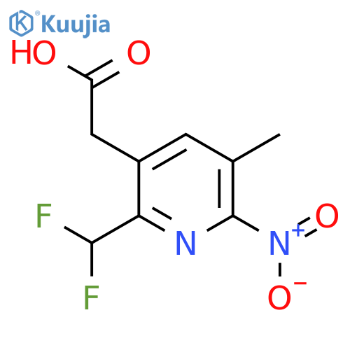 2-(Difluoromethyl)-5-methyl-6-nitropyridine-3-acetic acid structure