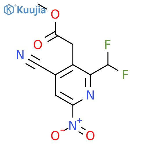Methyl 4-cyano-2-(difluoromethyl)-6-nitropyridine-3-acetate structure