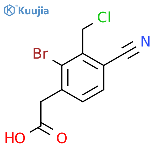 2-Bromo-3-chloromethyl-4-cyanophenylacetic acid structure
