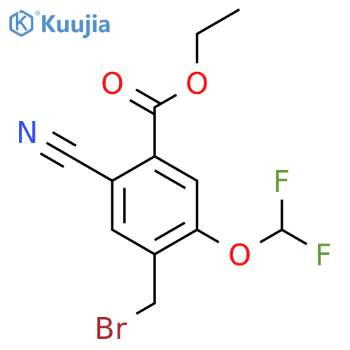 Ethyl 4-bromomethyl-2-cyano-5-(difluoromethoxy)benzoate structure