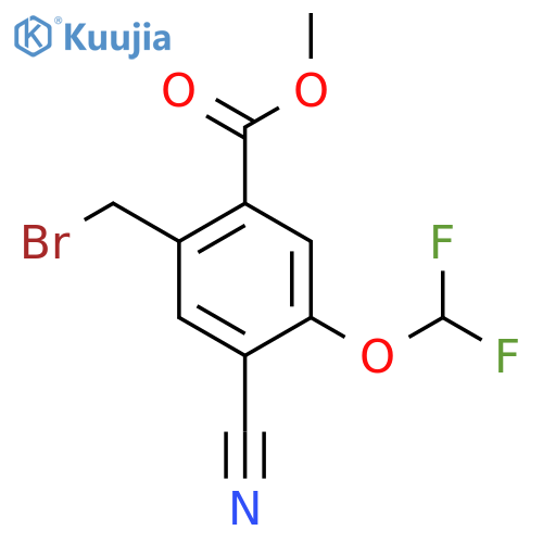 Methyl 2-bromomethyl-4-cyano-5-(difluoromethoxy)benzoate structure