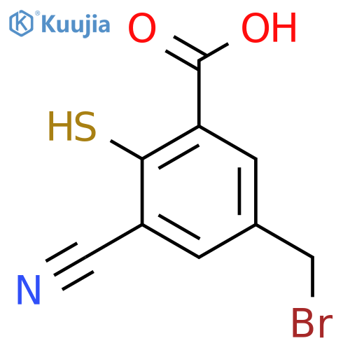 5-Bromomethyl-3-cyano-2-mercaptobenzoic acid structure