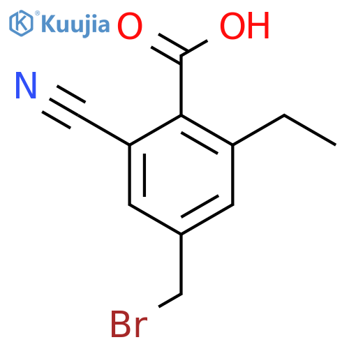4-Bromomethyl-2-cyano-6-ethylbenzoic acid structure