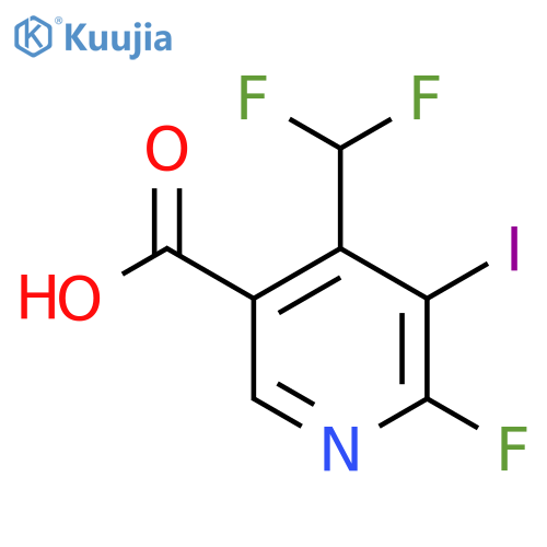 4-(Difluoromethyl)-2-fluoro-3-iodopyridine-5-carboxylic acid structure