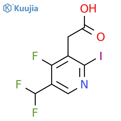 5-(Difluoromethyl)-4-fluoro-2-iodopyridine-3-acetic acid structure