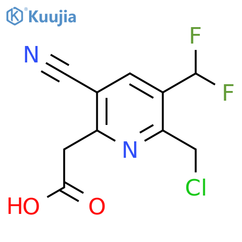 2-(Chloromethyl)-5-cyano-3-(difluoromethyl)pyridine-6-acetic acid structure