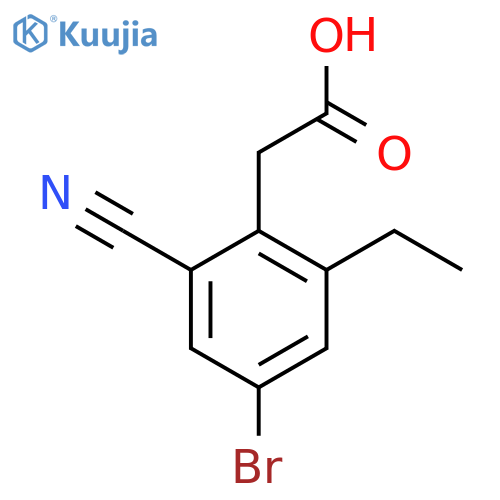 4-Bromo-2-cyano-6-ethylphenylacetic acid structure