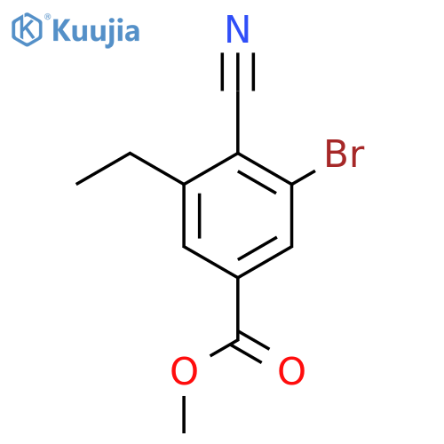 Methyl 3-bromo-4-cyano-5-ethylbenzoate structure