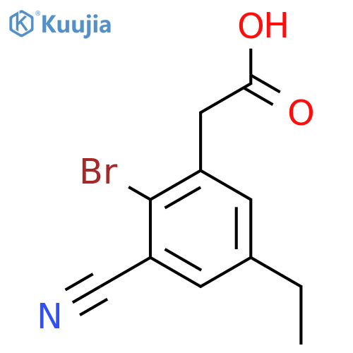 2-Bromo-3-cyano-5-ethylphenylacetic acid structure