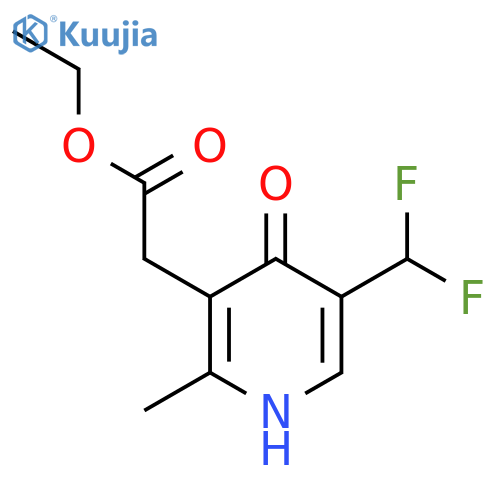 Ethyl 5-(difluoromethyl)-4-hydroxy-2-methylpyridine-3-acetate structure