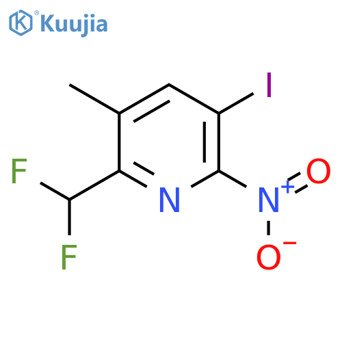 2-(Difluoromethyl)-5-iodo-3-methyl-6-nitropyridine structure