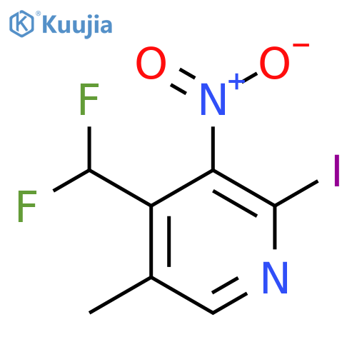 4-(Difluoromethyl)-2-iodo-5-methyl-3-nitropyridine structure