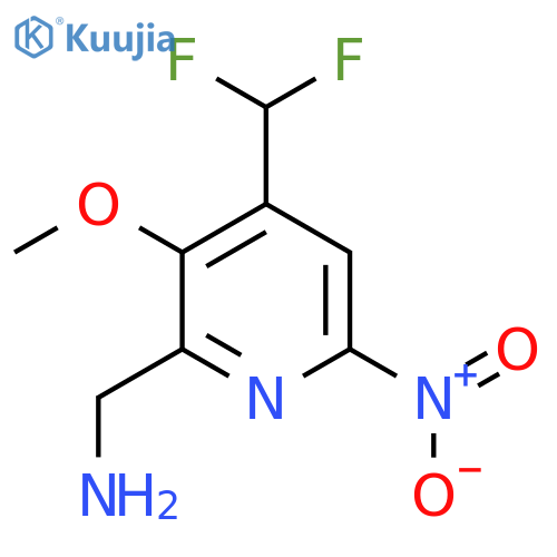 2-(Aminomethyl)-4-(difluoromethyl)-3-methoxy-6-nitropyridine structure