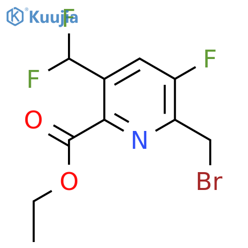 Ethyl 2-(bromomethyl)-5-(difluoromethyl)-3-fluoropyridine-6-carboxylate structure