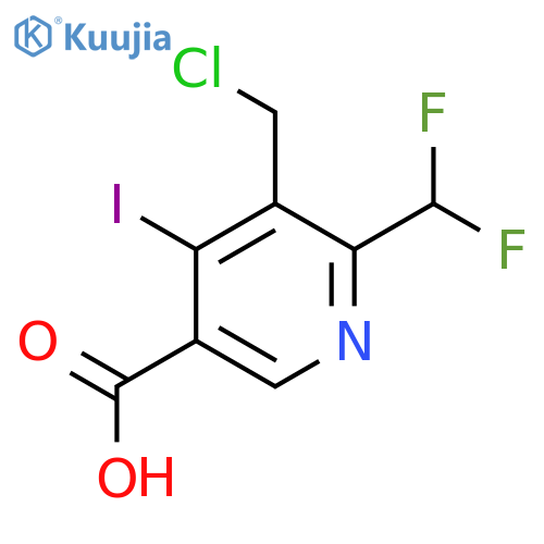 3-(Chloromethyl)-2-(difluoromethyl)-4-iodopyridine-5-carboxylic acid structure