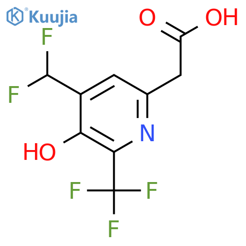 4-(Difluoromethyl)-3-hydroxy-2-(trifluoromethyl)pyridine-6-acetic acid structure