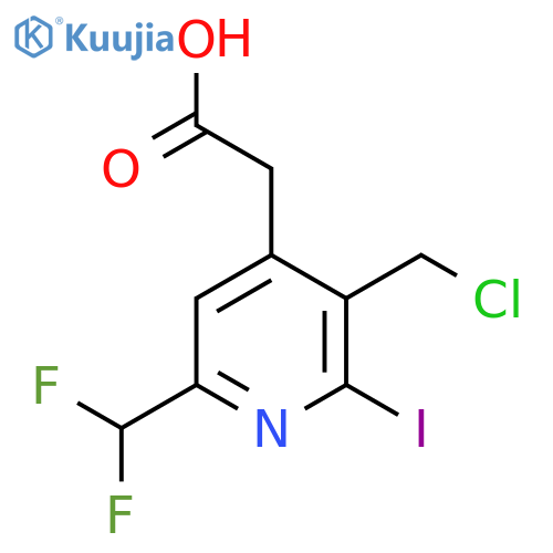 3-(Chloromethyl)-6-(difluoromethyl)-2-iodopyridine-4-acetic acid structure