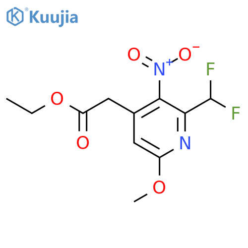 Ethyl 2-(difluoromethyl)-6-methoxy-3-nitropyridine-4-acetate structure